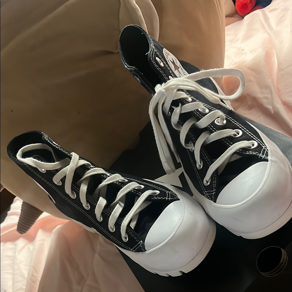 Black and White High-Top Sneakers